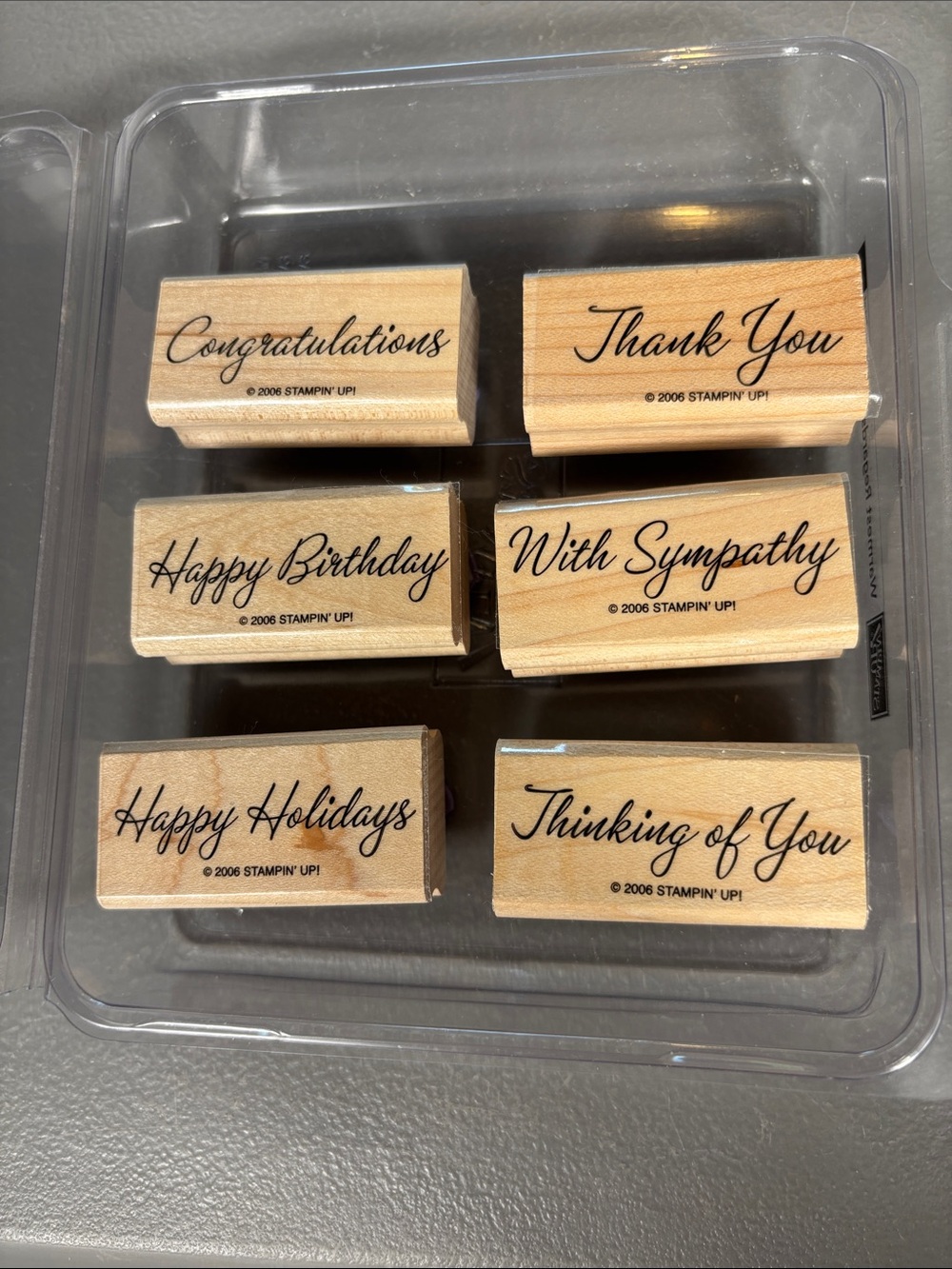 Stampin’ Up! Warmest Regards 2006 Retired Wood Mount Rubber Stamp Set of 6